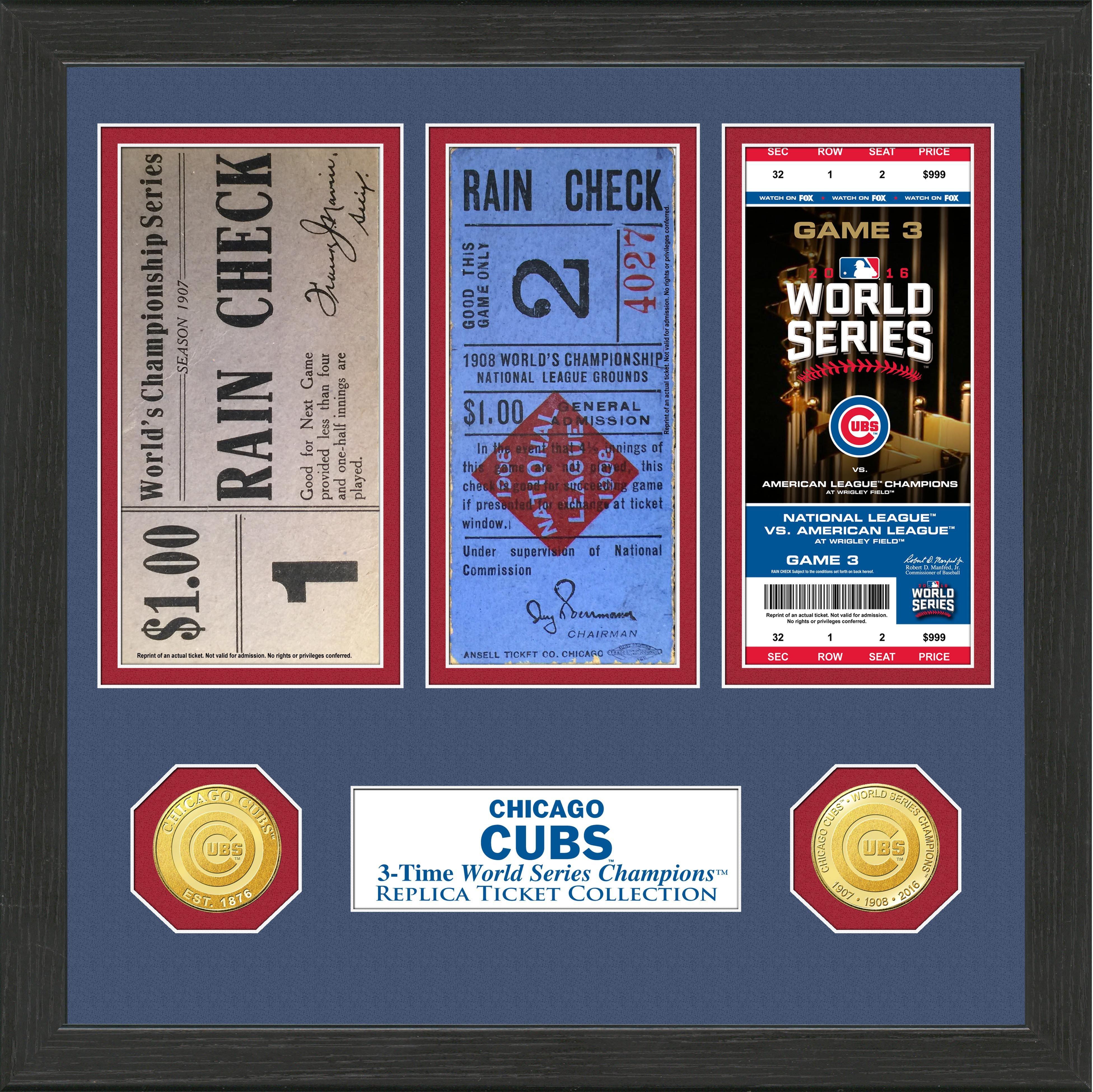 Highland Mint MLB Chicago Cubs World Series Ticket Collection