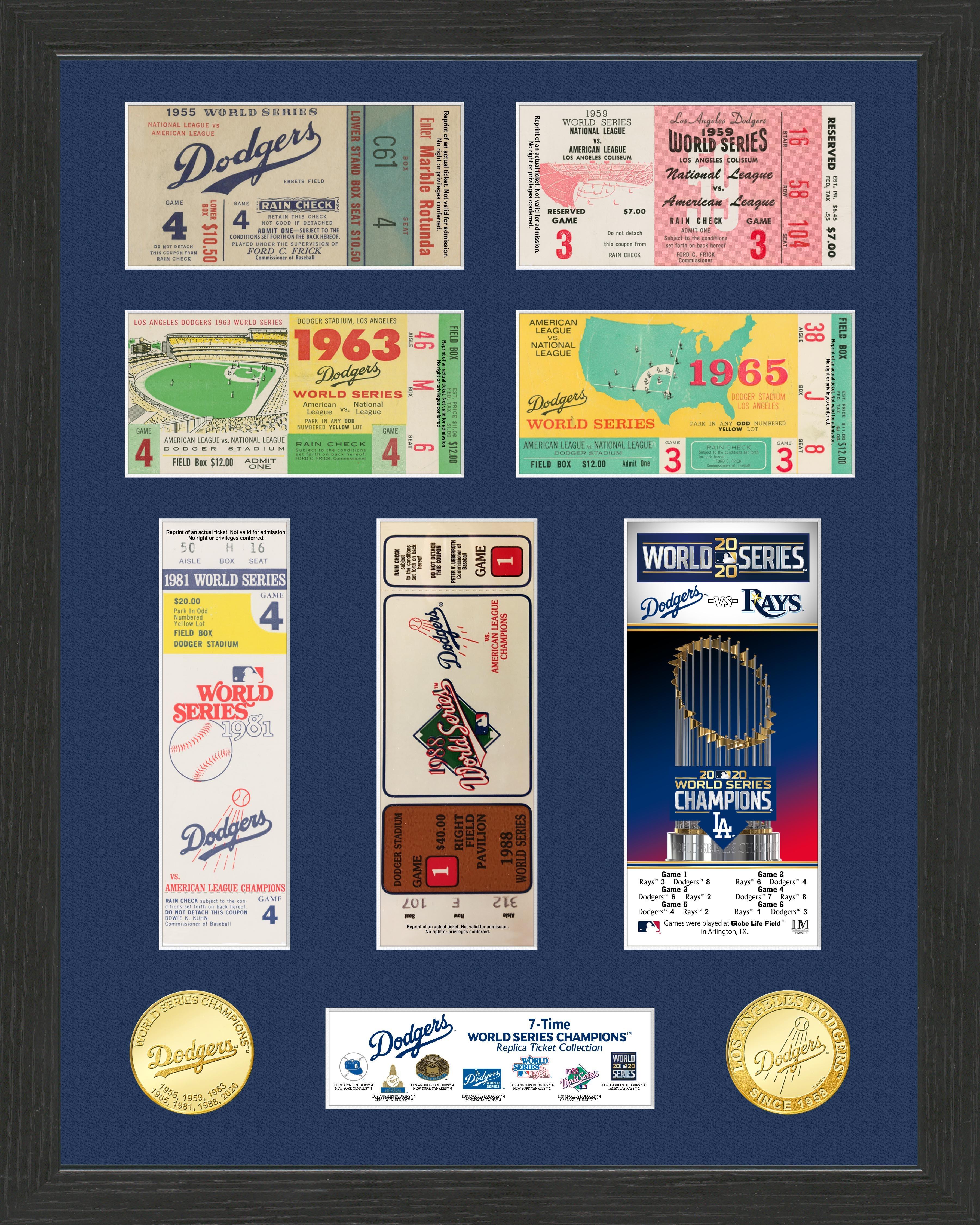 Highland Mint Los Angeles Dodgers World Series Ticket Collection