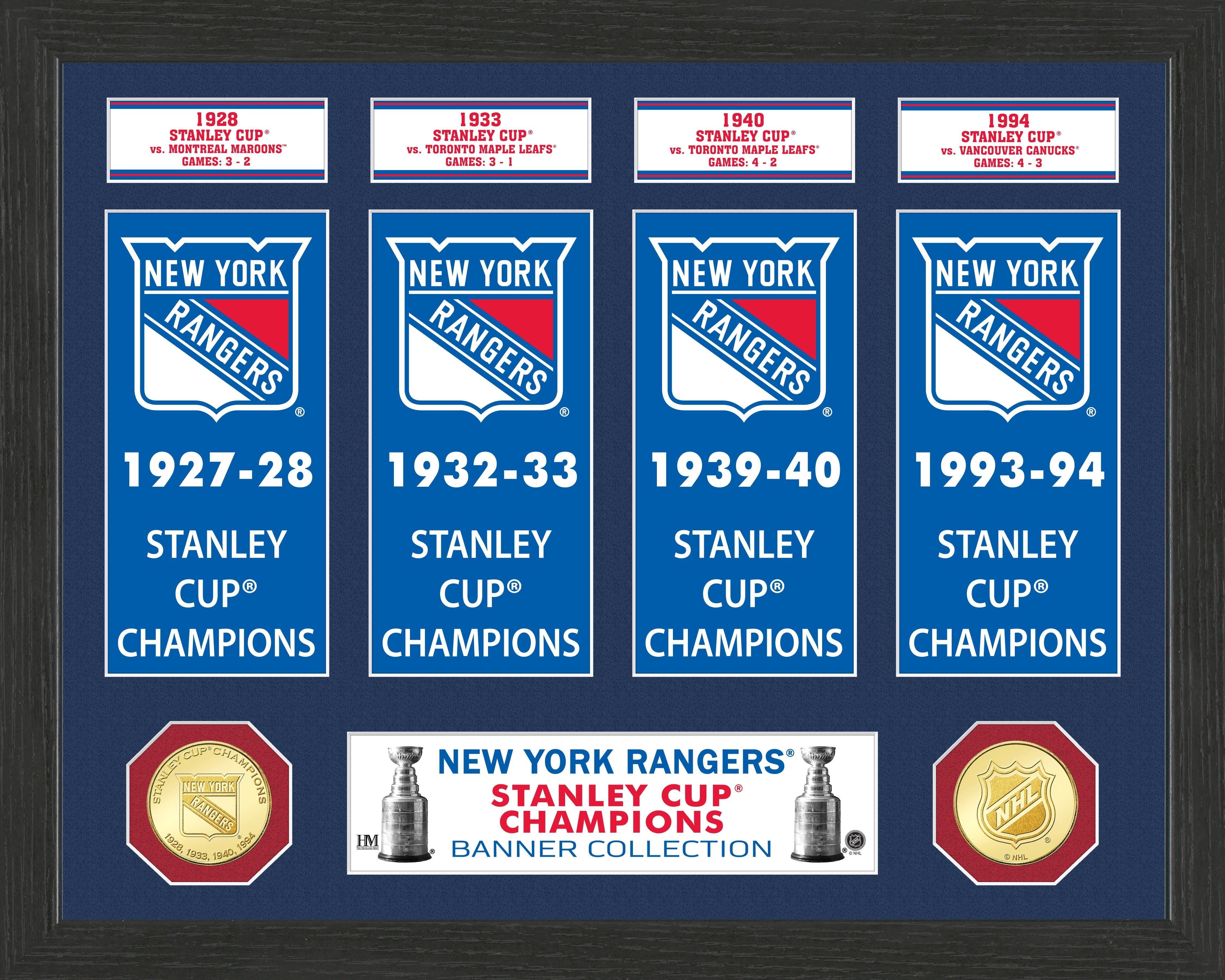 Highland Mint New York Rangers Stanley Cup Banner Collection Photo Mint