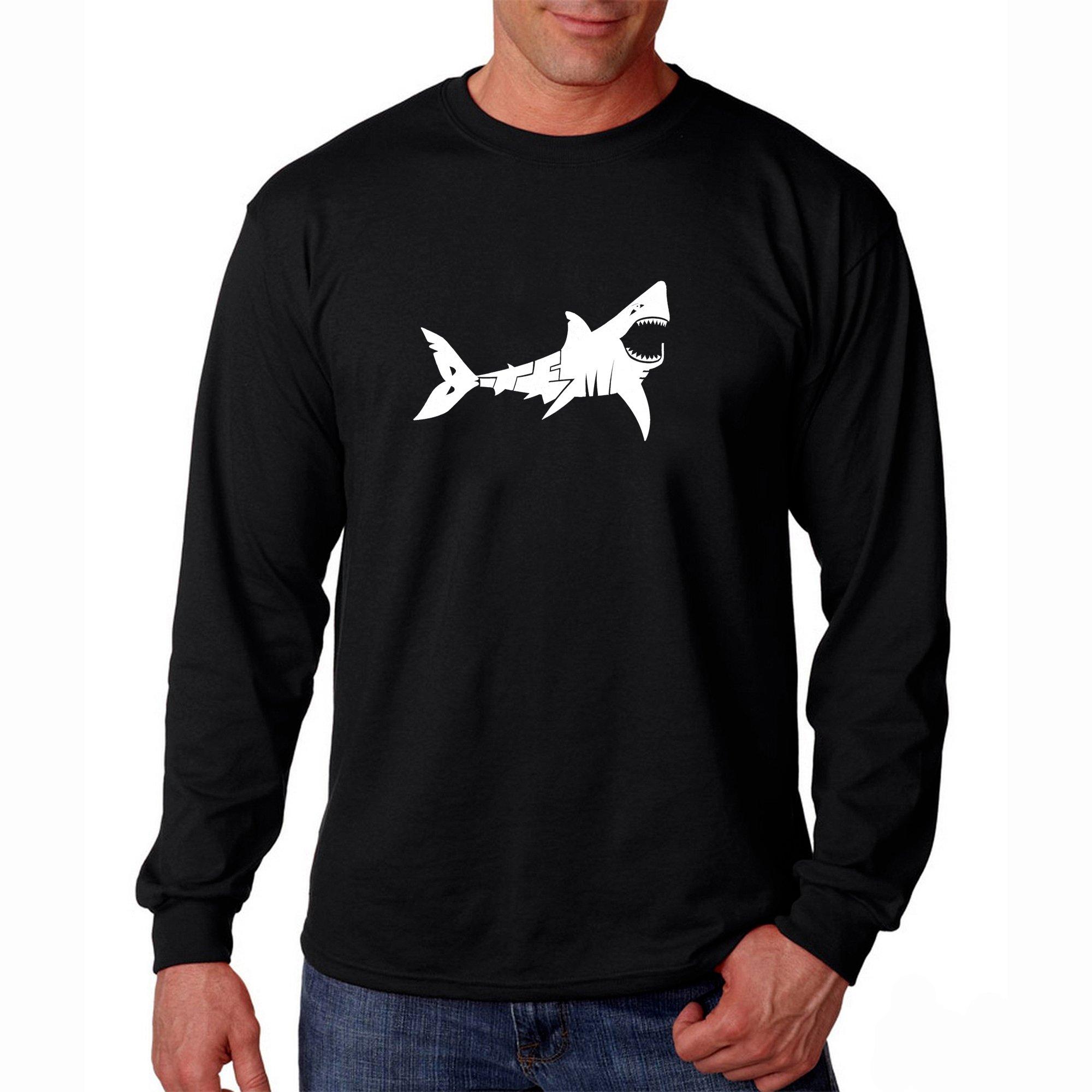 Download Bite Me Shark Word Art Mens Long Sleeve T Shirt Gamestop