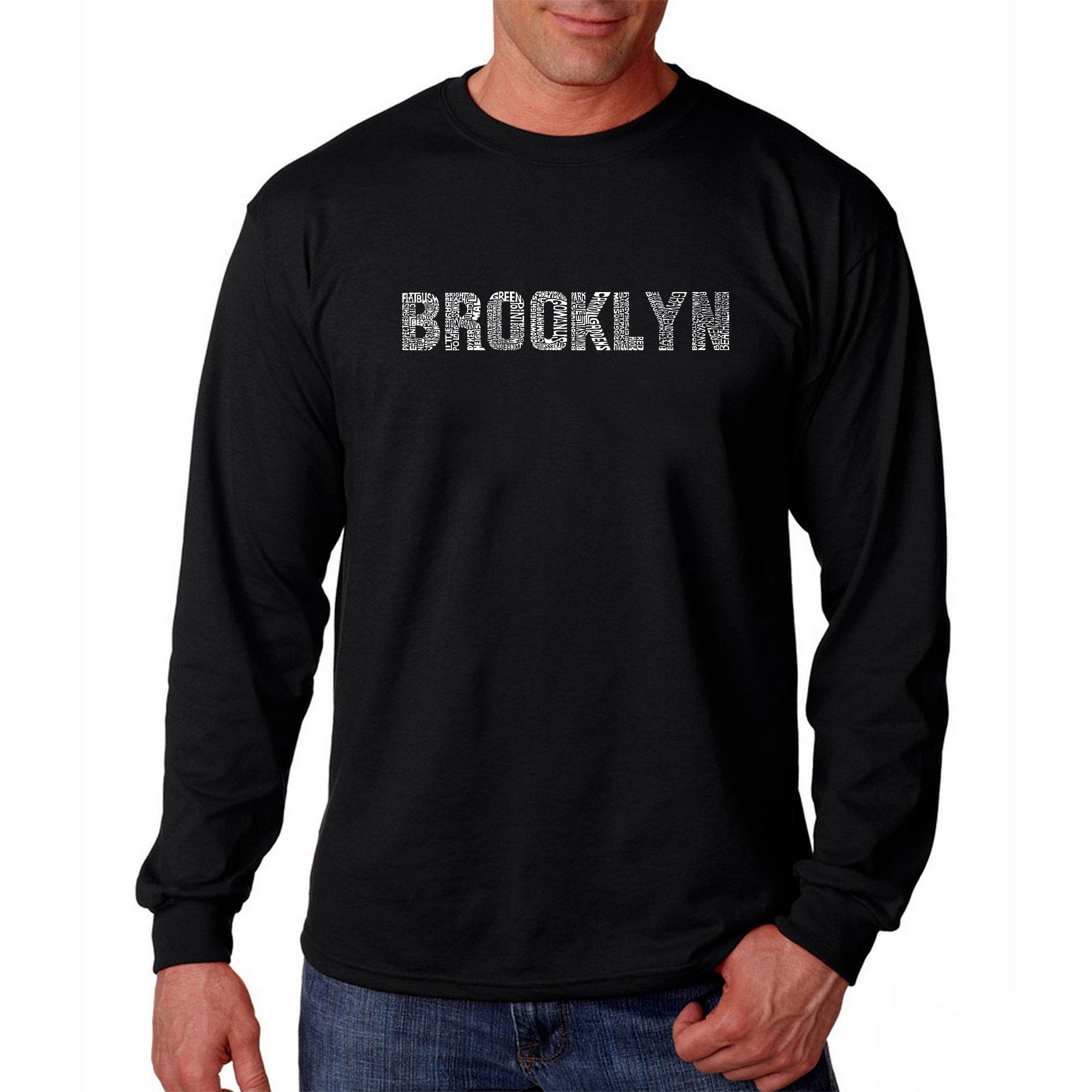Long Sleeve Fortnite Shirt Gamestop Brooklyn Neighborhoods Word Art Mens Long Sleeve T Shirt Gamestop