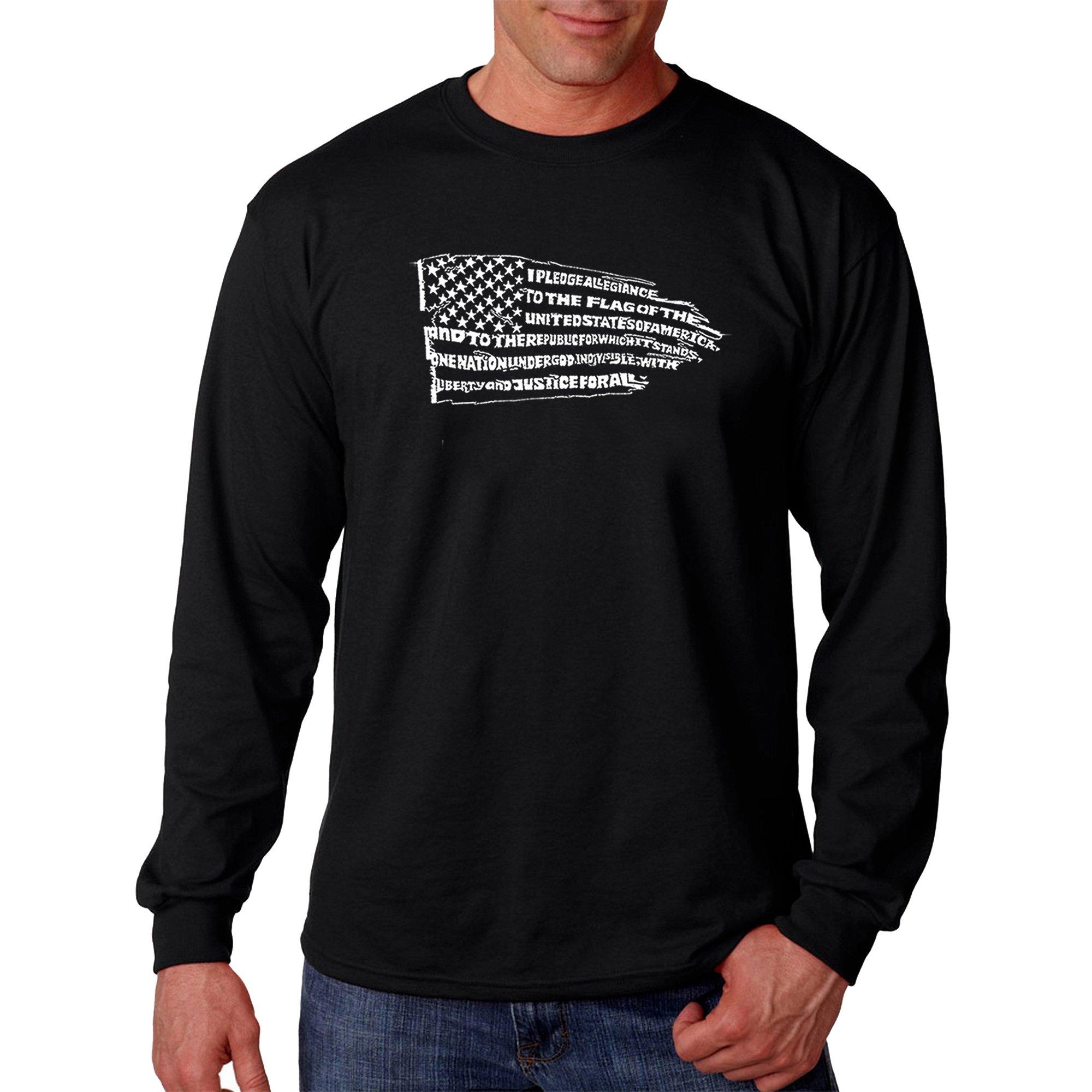 Download American Flag Pledge Of Allegiance Word Art Mens Long Sleeve T Shirt Gamestop