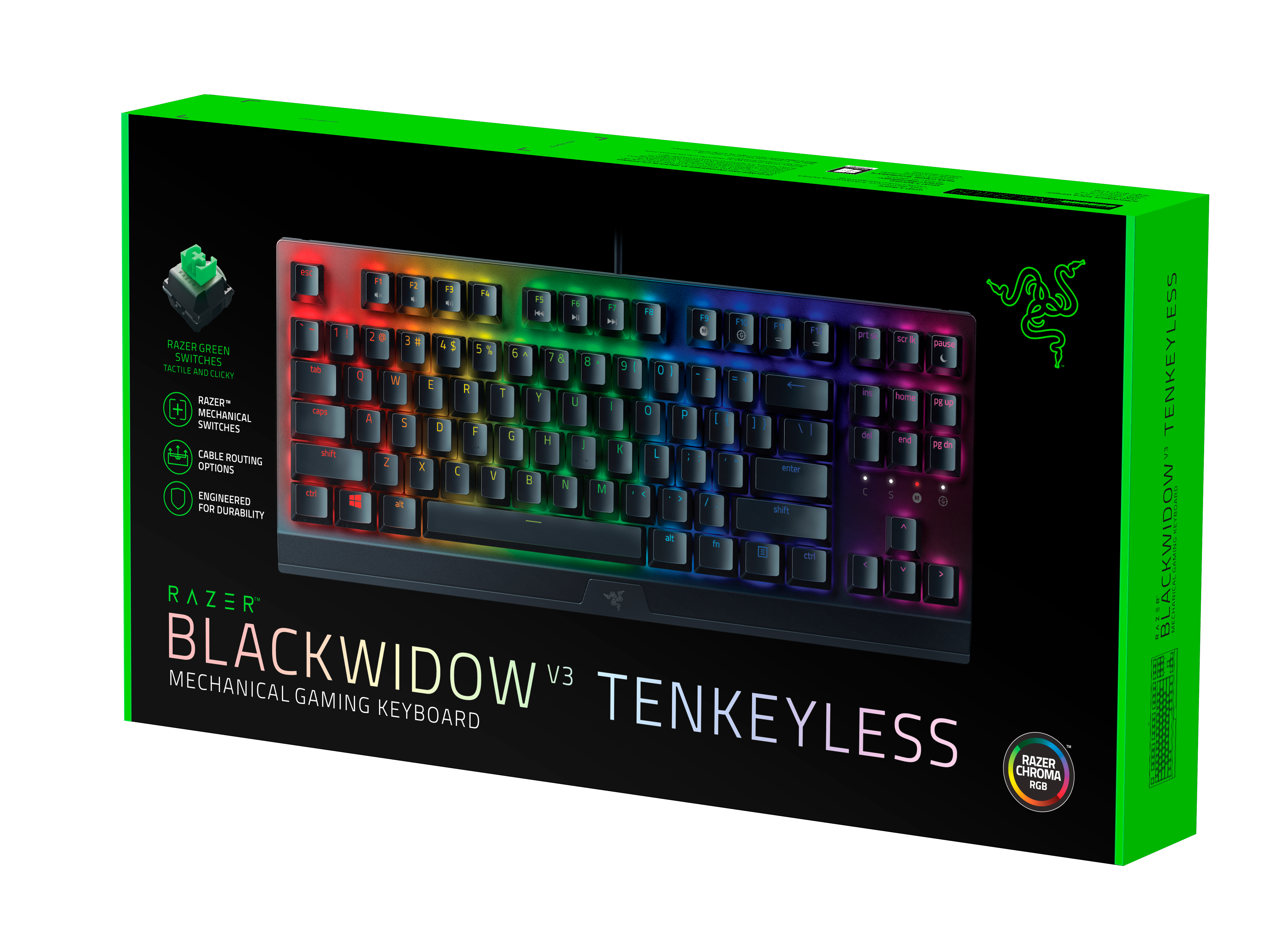 Razer BlackWidow V3 Tenkeyless Green Switch Mechanical Wired