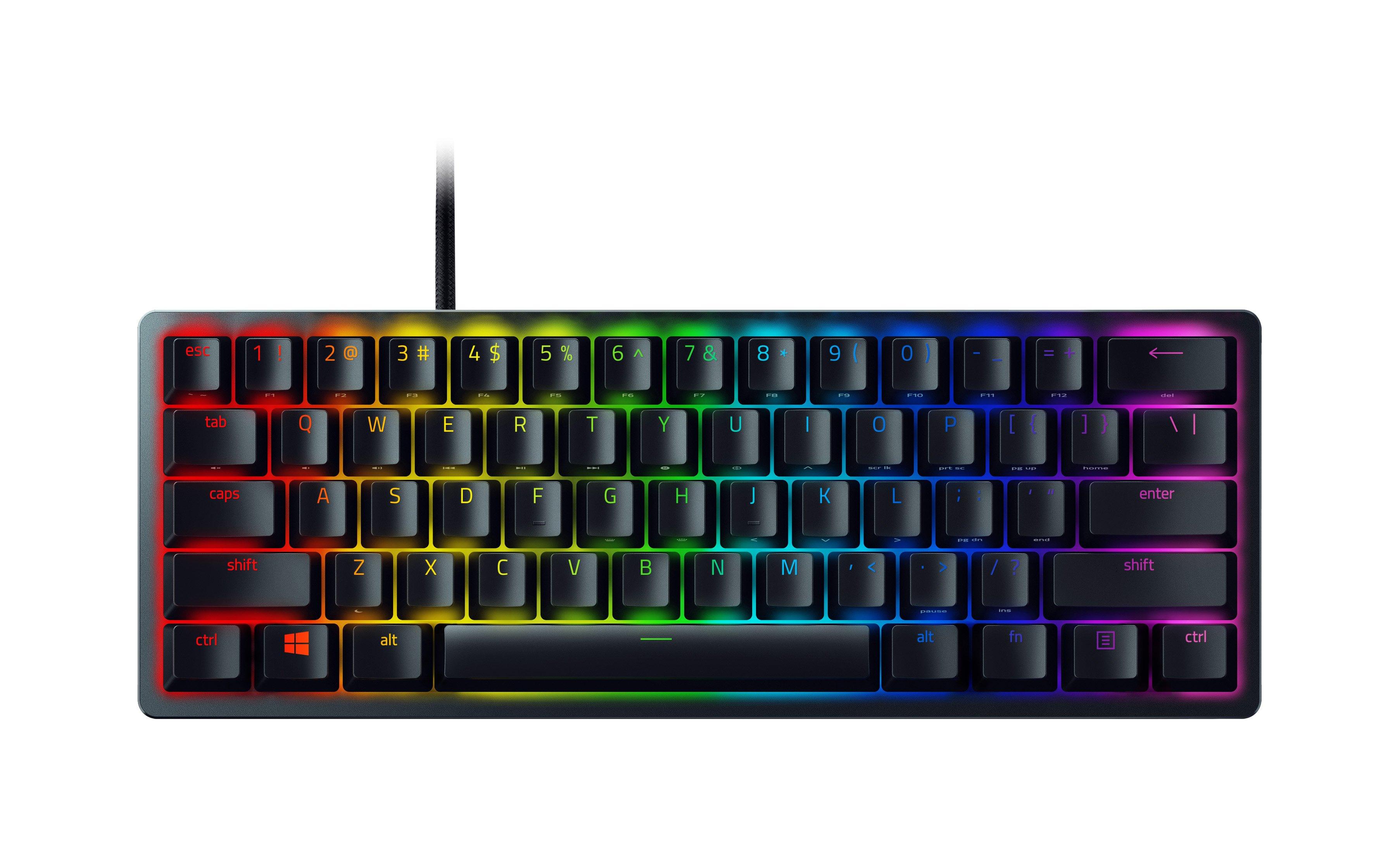  Razer Huntsman Mini 60% Gaming Keyboard: Fast Keyboard Switches  - Linear Optical Switches - Chroma RGB Lighting - PBT Keycaps - Onboard  Memory - Mercury White : Electronics