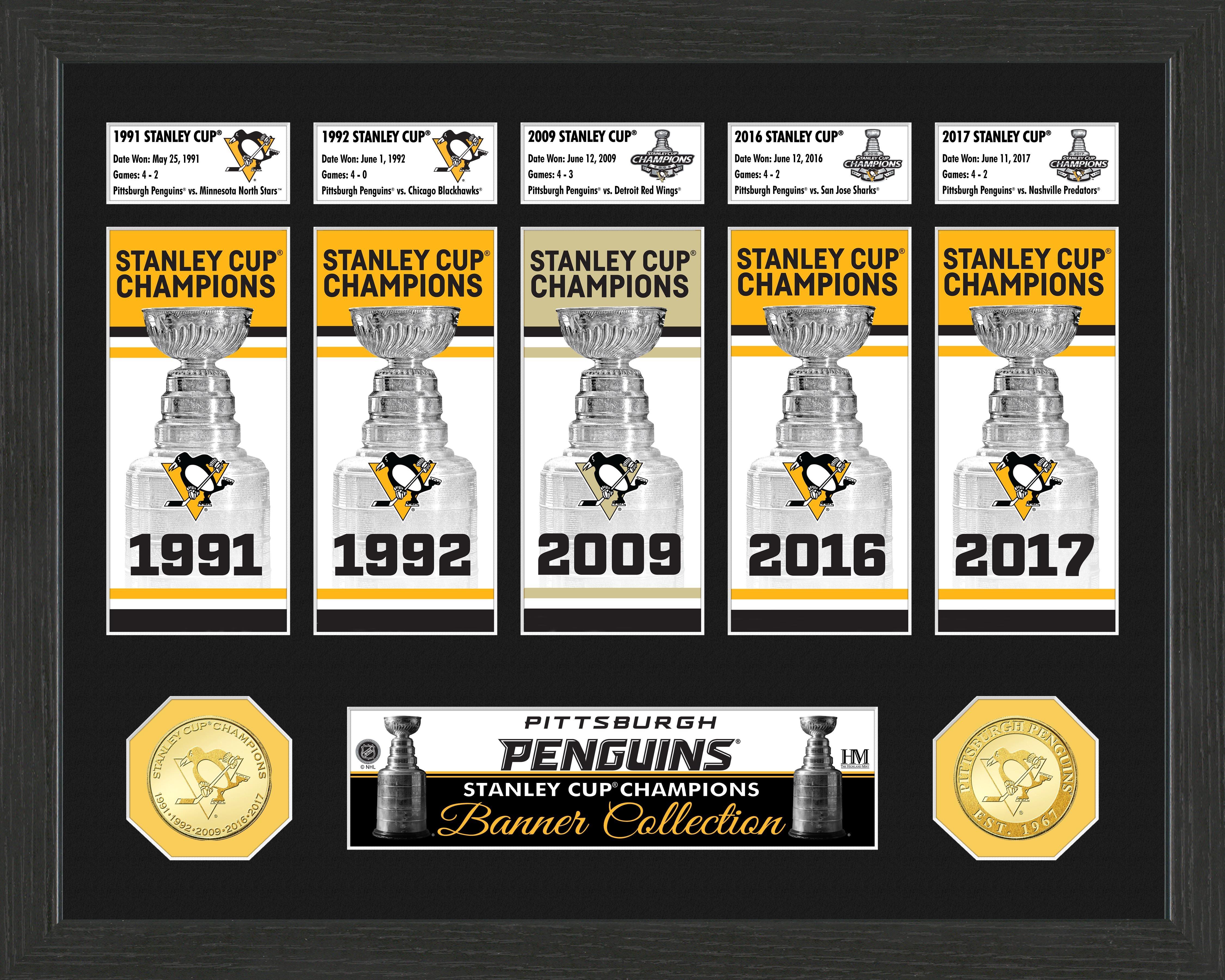 Pittsburgh Penguins Stanley Cup Banner and Photo Mint Collection | GameStop