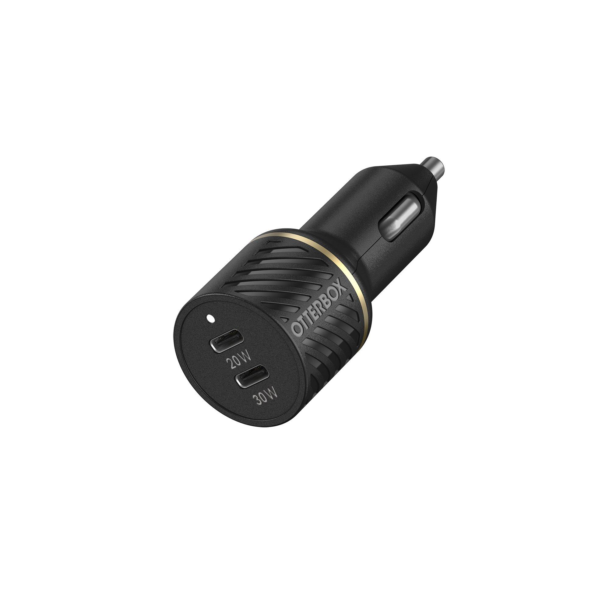 OtterBox Dual Port USB-C Black Car Charger 50W