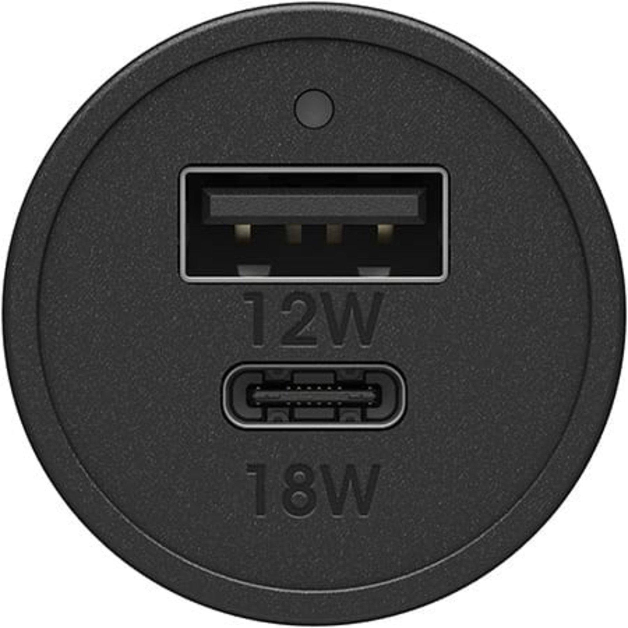 Fast Charge Dual Port USBC and USB Black Car Charger 30w GameStop