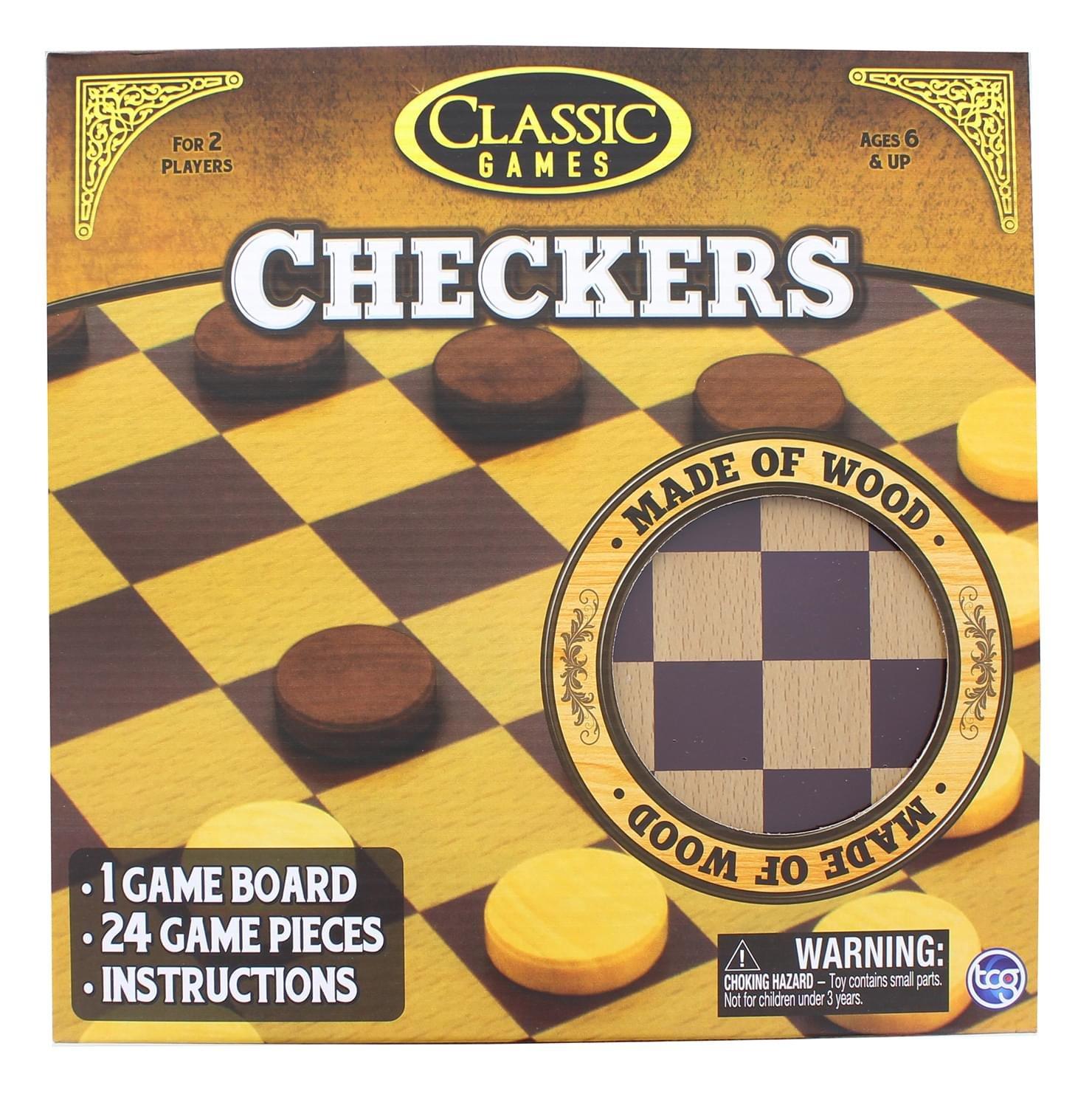 Classic Games 25 Piece Wood Checkers Board Game Gamestop