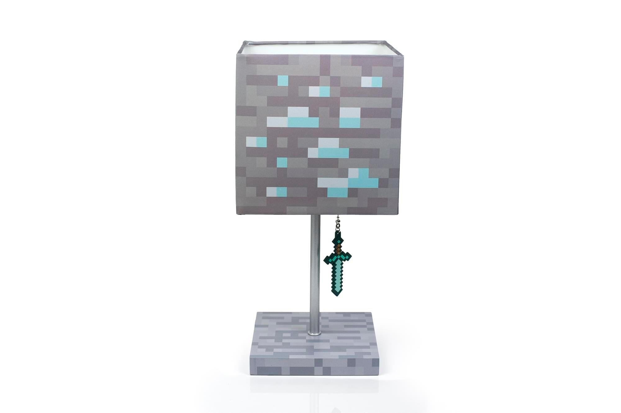 Minecraft Diamond Ore Led Desk Lamp With 3d Diamond Sword Pull Gamestop