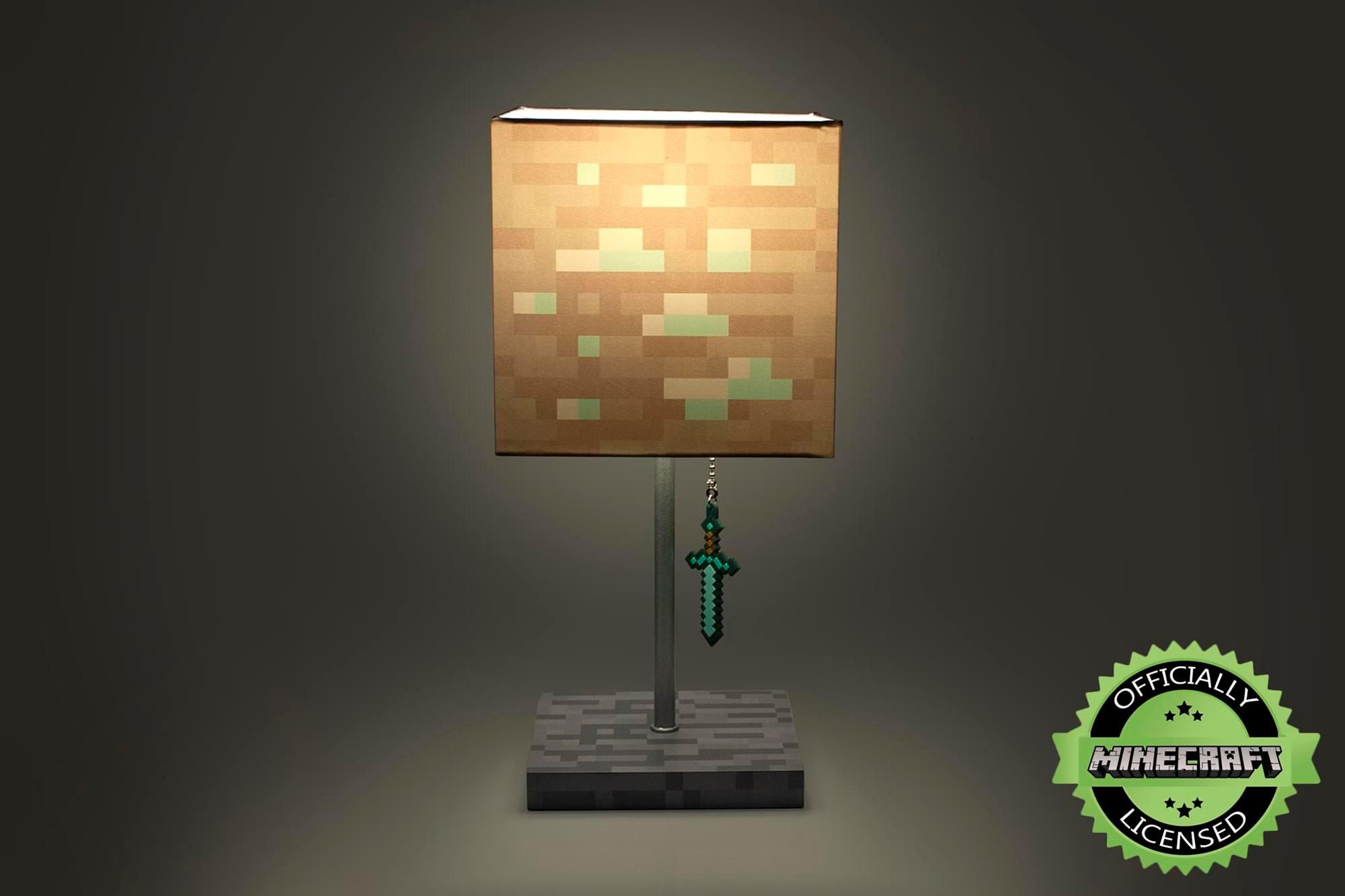 Minecraft Diamond Ore Led Desk Lamp With 3d Diamond Sword Pull