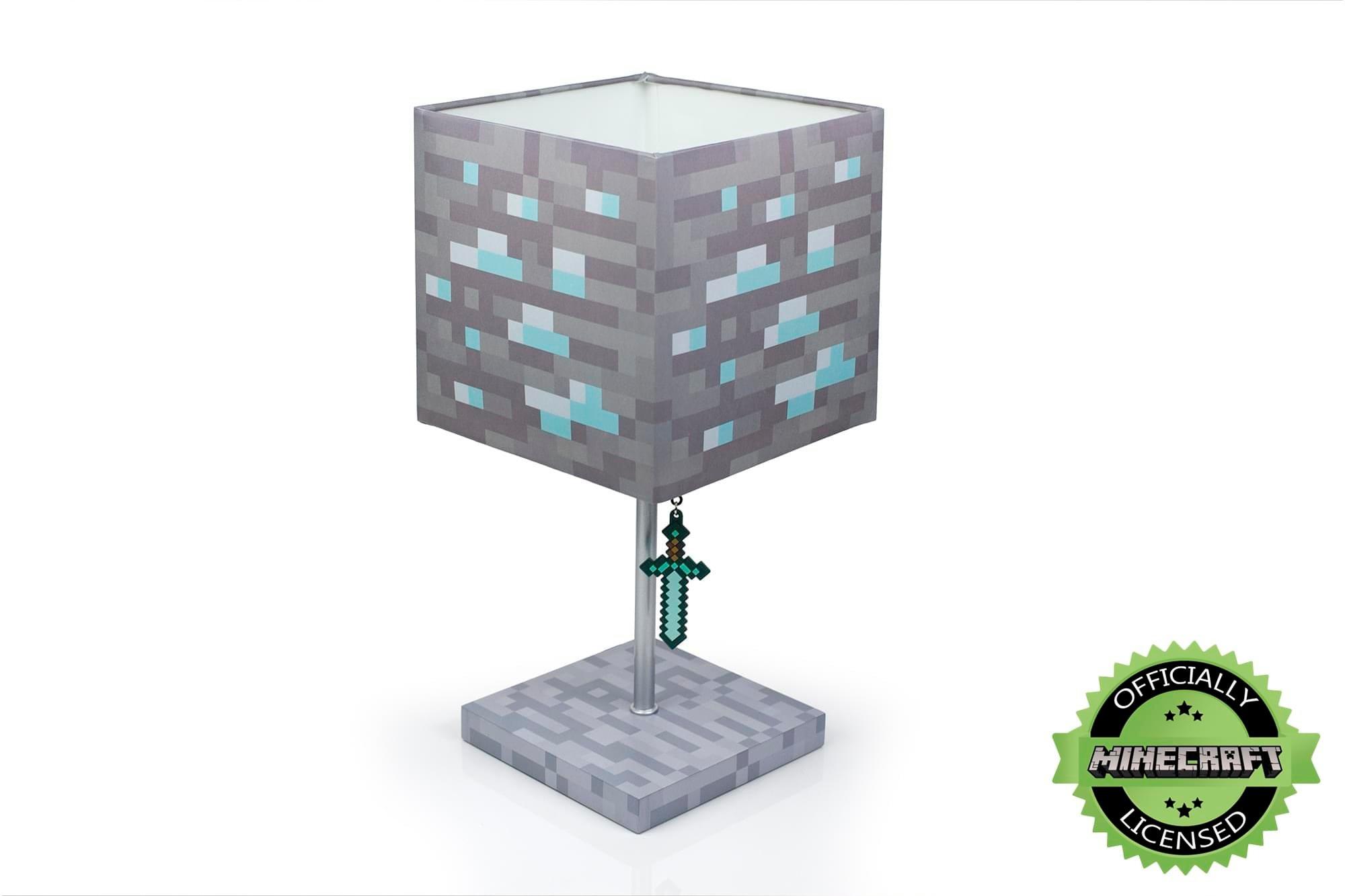 Minecraft Diamond Ore Led Desk Lamp With 3d Diamond Sword Pull Gamestop