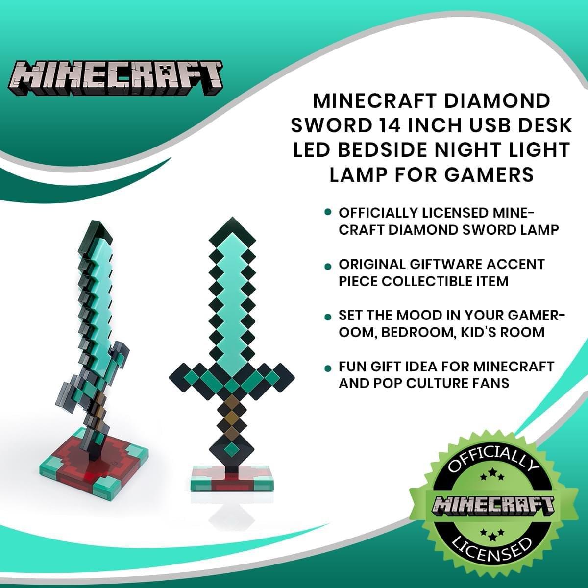 Minecraft Diamond Sword Led Mood Light Lamp