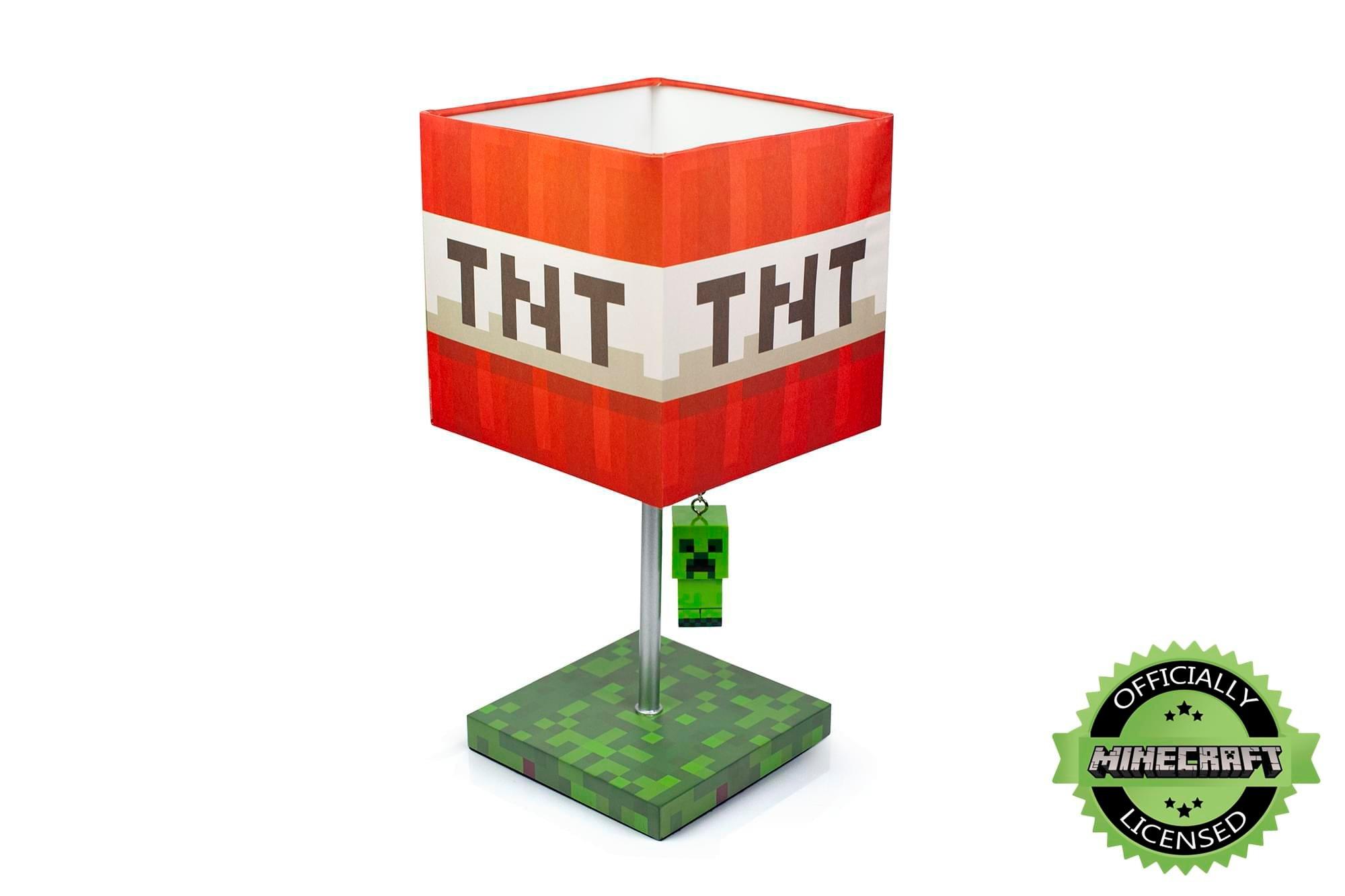 Minecraft Tnt Block Led Desk Lamp With 3d Creeper Pull