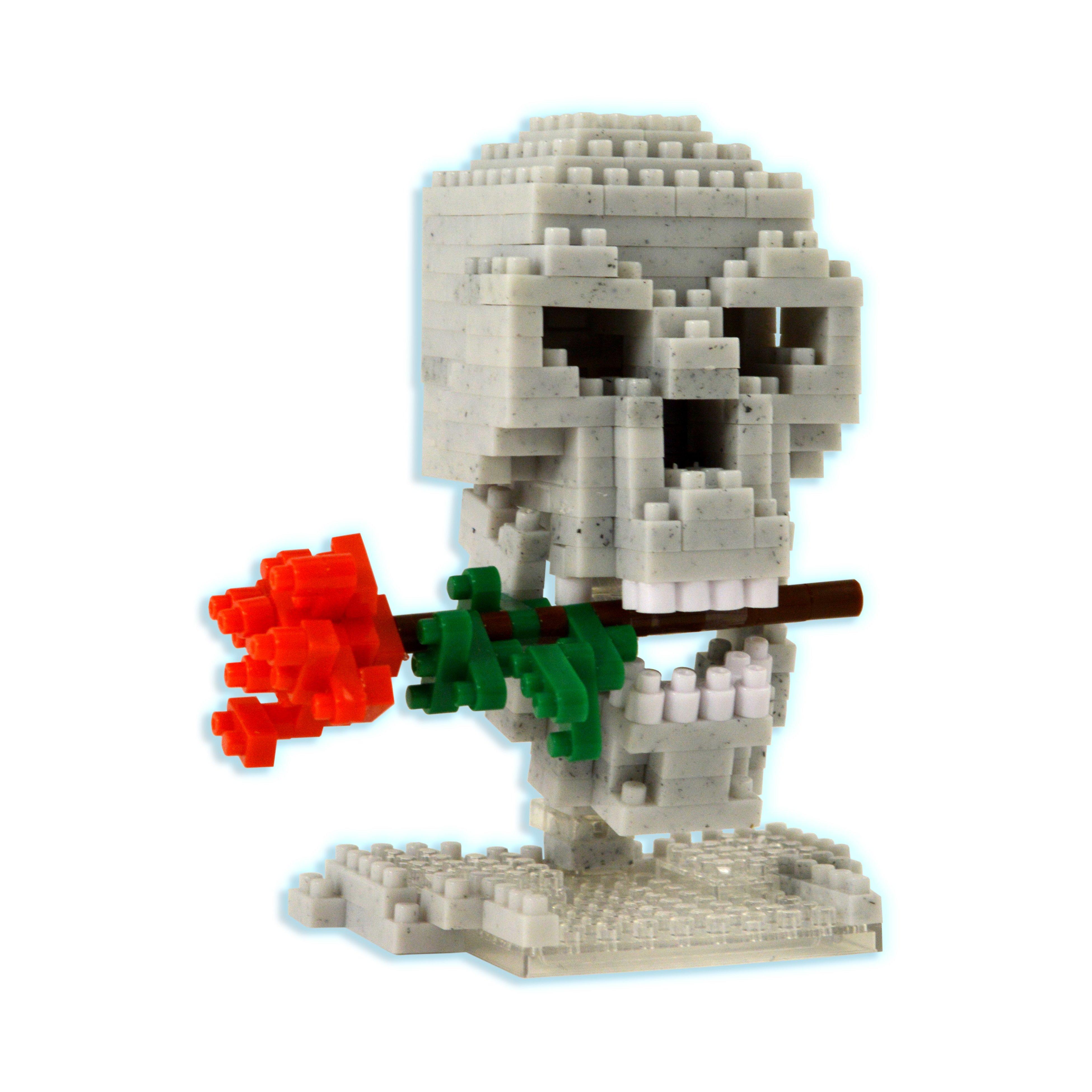Skull with Rose 3D Pixel Puzzle 230 Piece