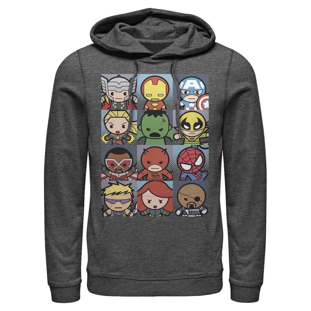 Marvel Avengers Chibi Character Boxes Long Sleeve Unisex Hooded Sweatshirt