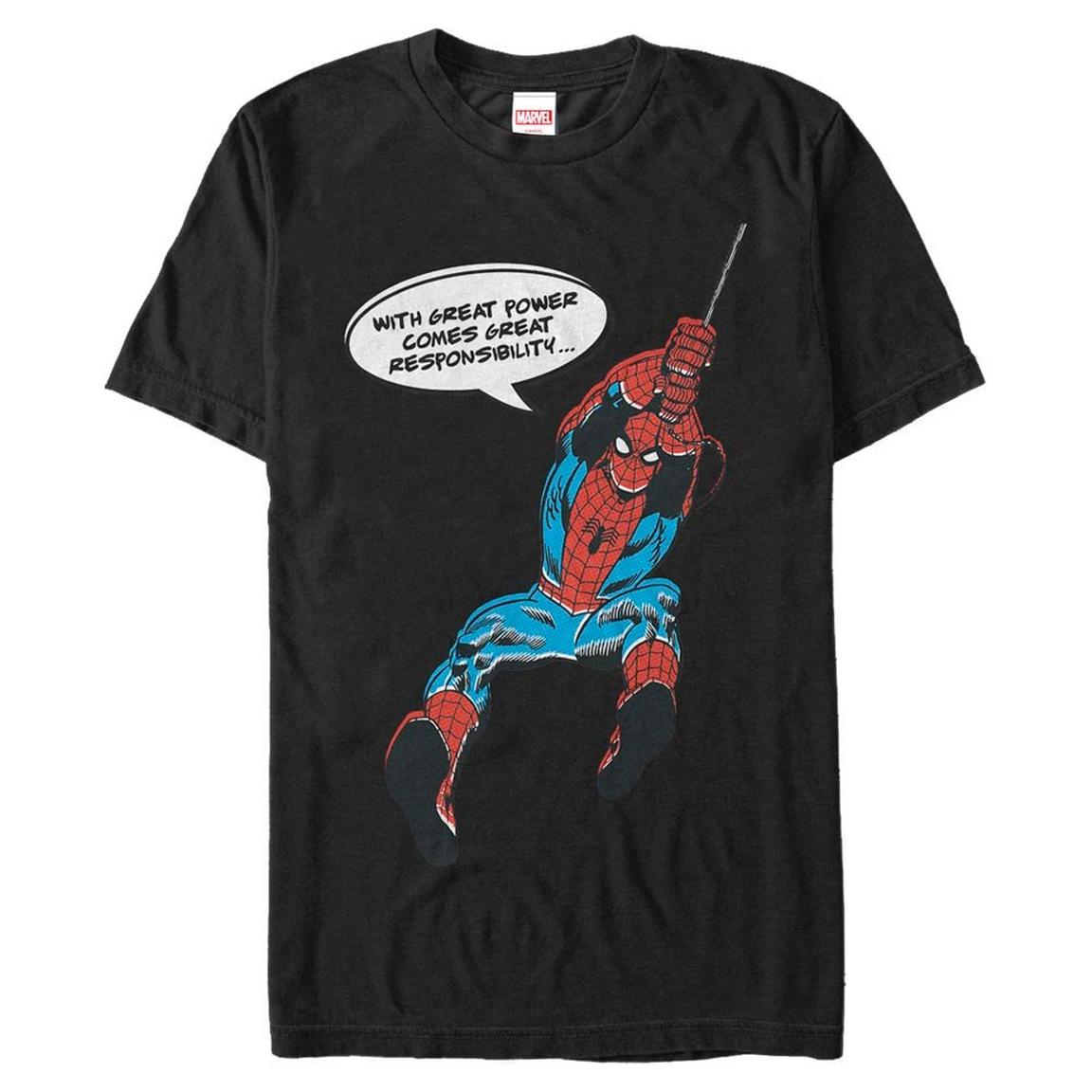 Marvel Spider-Man Great Responsibility Unisex T-Shirt, Size: XL, Fifth Sun