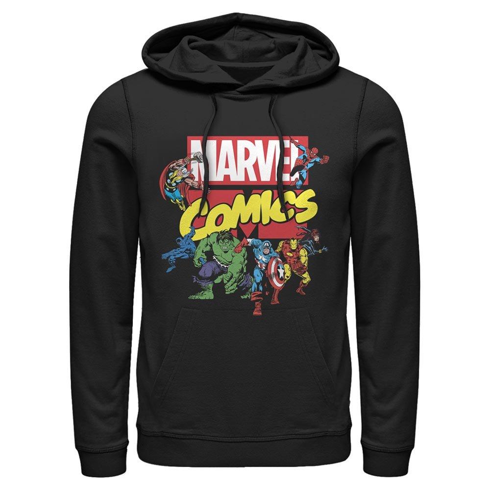 Marvel Comics Logo With Heroes Unisex Hooded Sweatshirt