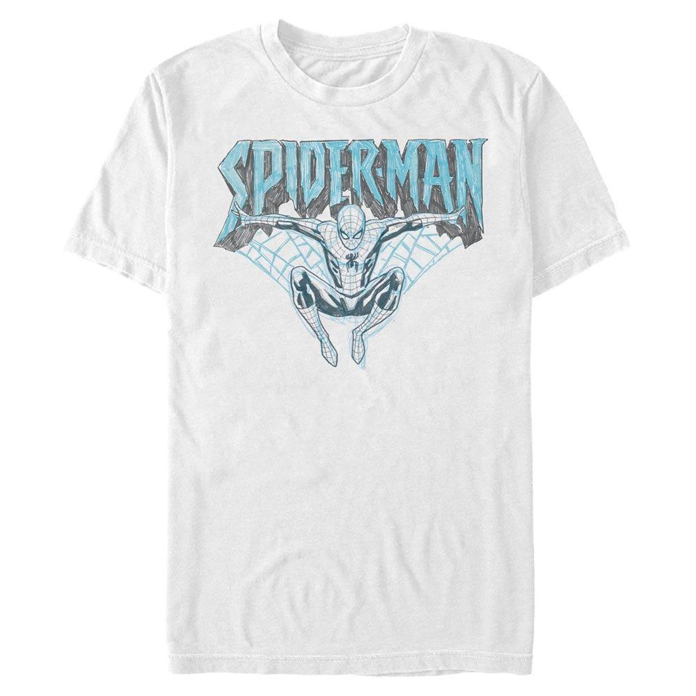 Marvel Spider-Man Web Sketch Unisex T-Shirt, Size: 2XL, Fifth Sun