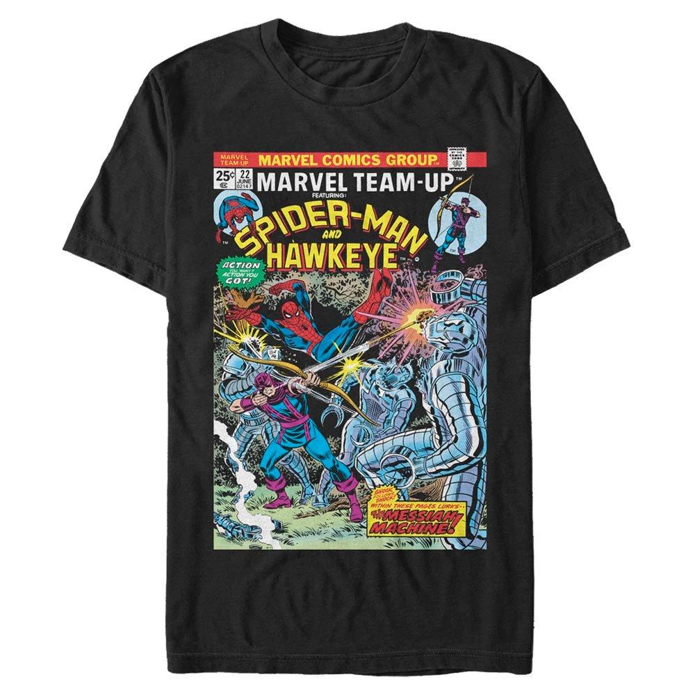 Marvel Spider-Man and Hawkeye Unisex T-Shirt, Size: Medium, Fifth Sun