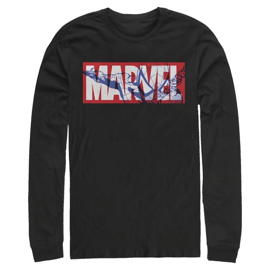 Marvel Spider-Man Brick Logo Long Sleeve Unisex T-Shirt, Size: XL, Fifth Sun