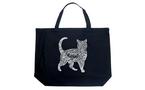 Cat Themed Words Cat Word Art  Large Tote Bag