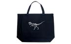 List of Dinosaur Species Tyrannosaurus Rex Skeleton Word Art  Large Tote Bag