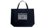 Greatest Rap Hits of The 1980&#39;s Boom Box Word Art  Large Tote Bag