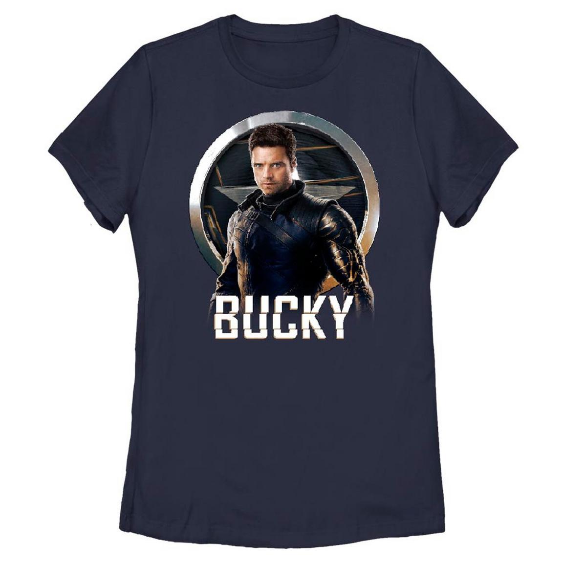 Marvel The Falcon and the Winter Solder Bucky Glitch Text Women's T-Shirt, Fifth Sun -  MLFW0044-70001004