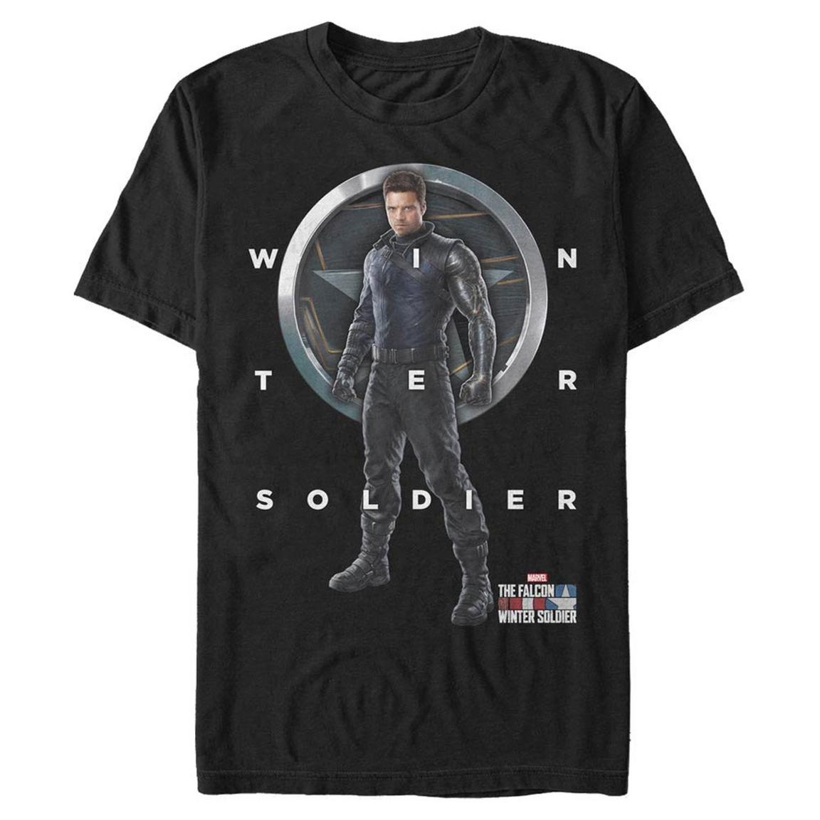 Marvel The Falcon and the Winter Soldier Bucky Poster Unisex T-Shirt, Size: Large, Fifth Sun