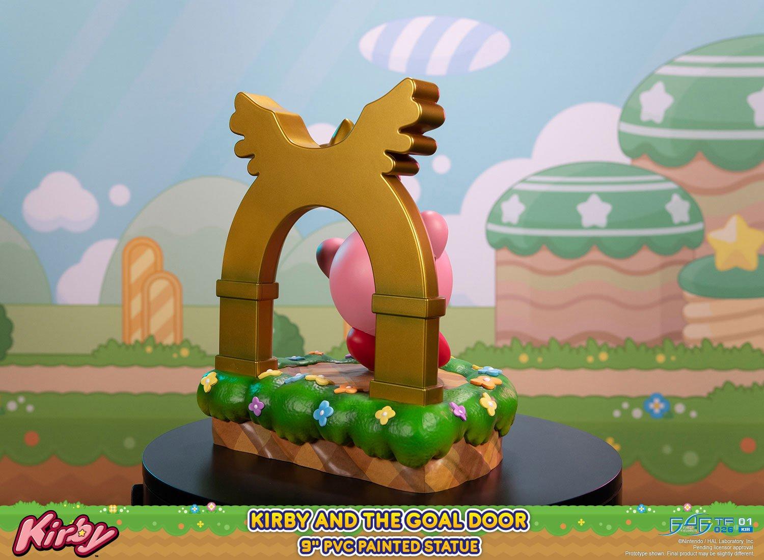 kirby and the goal door statue