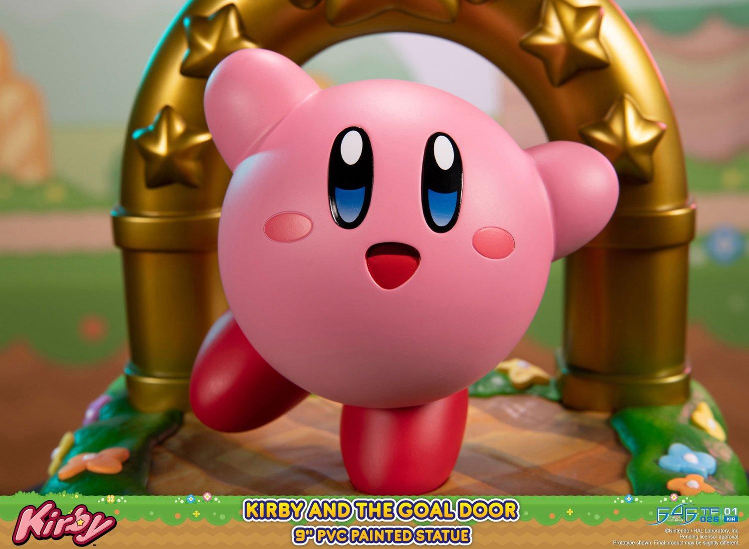 kirby and the goal door statue