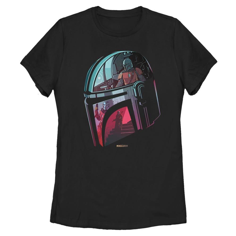 Star Wars The Mandalorian Helmet Reflection Womens T-Shirt