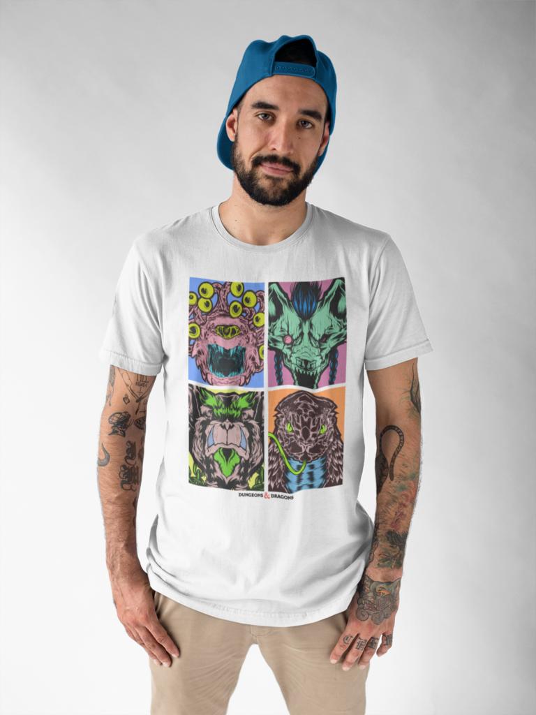 Dungeons and Dragons Monsters Warhol Print Mens T-Shirt