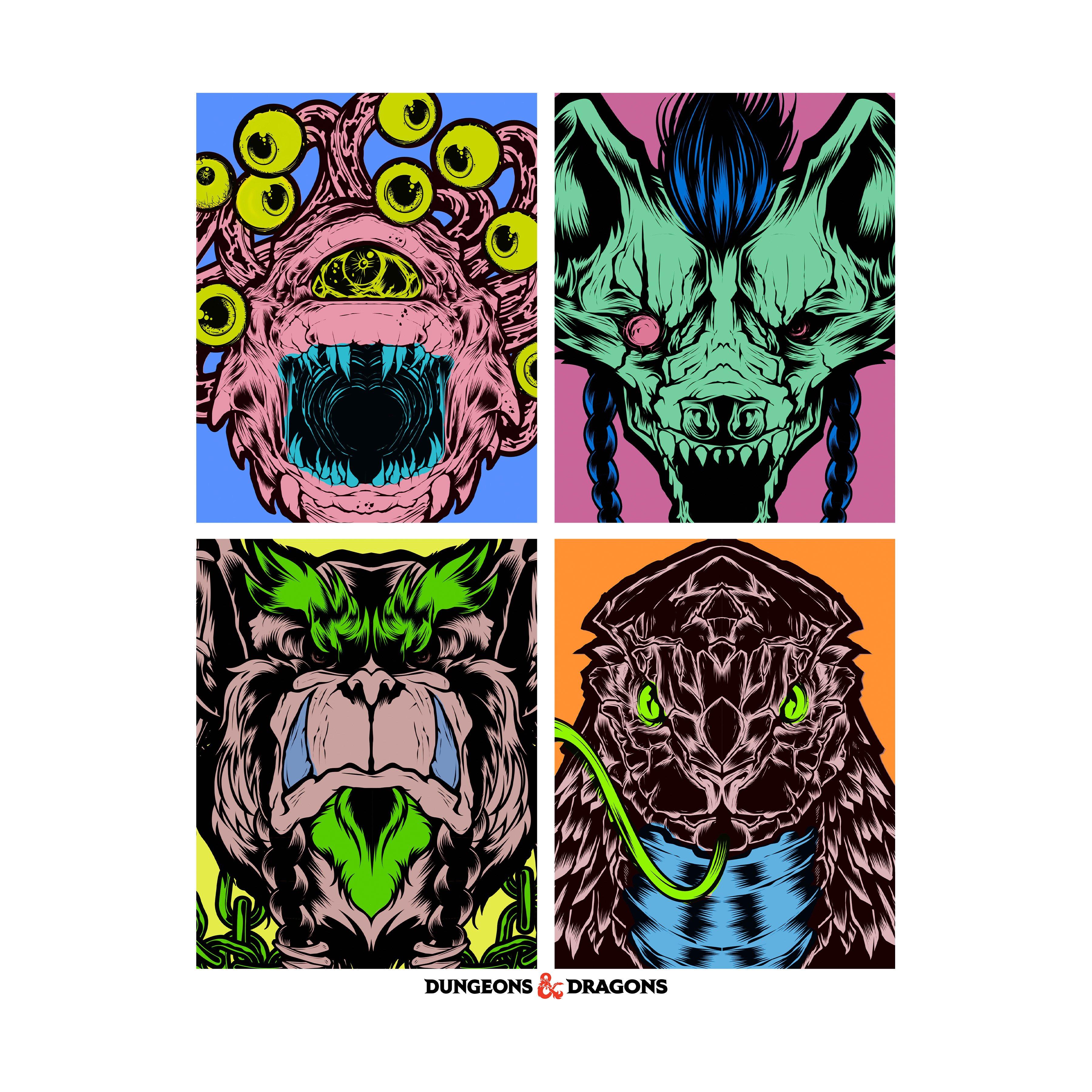 Dungeons and Dragons Monsters Warhol Print Unisex T-Shirt