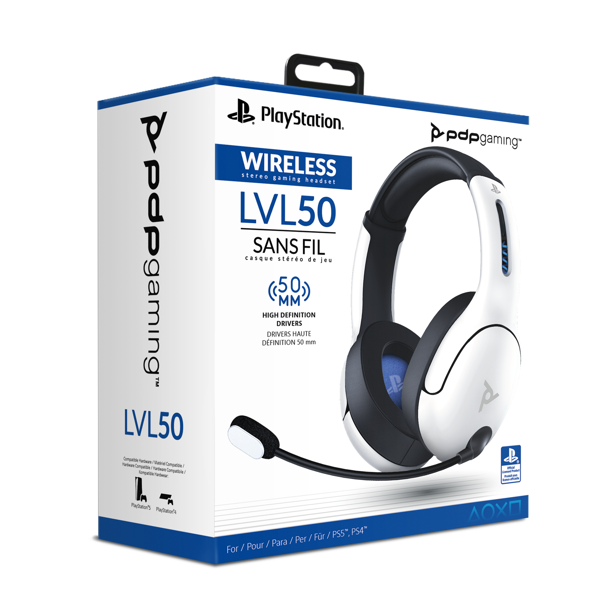 PDP Gaming LVL50 Wireless Stereo Headset for PS4 White, PlayStation 4