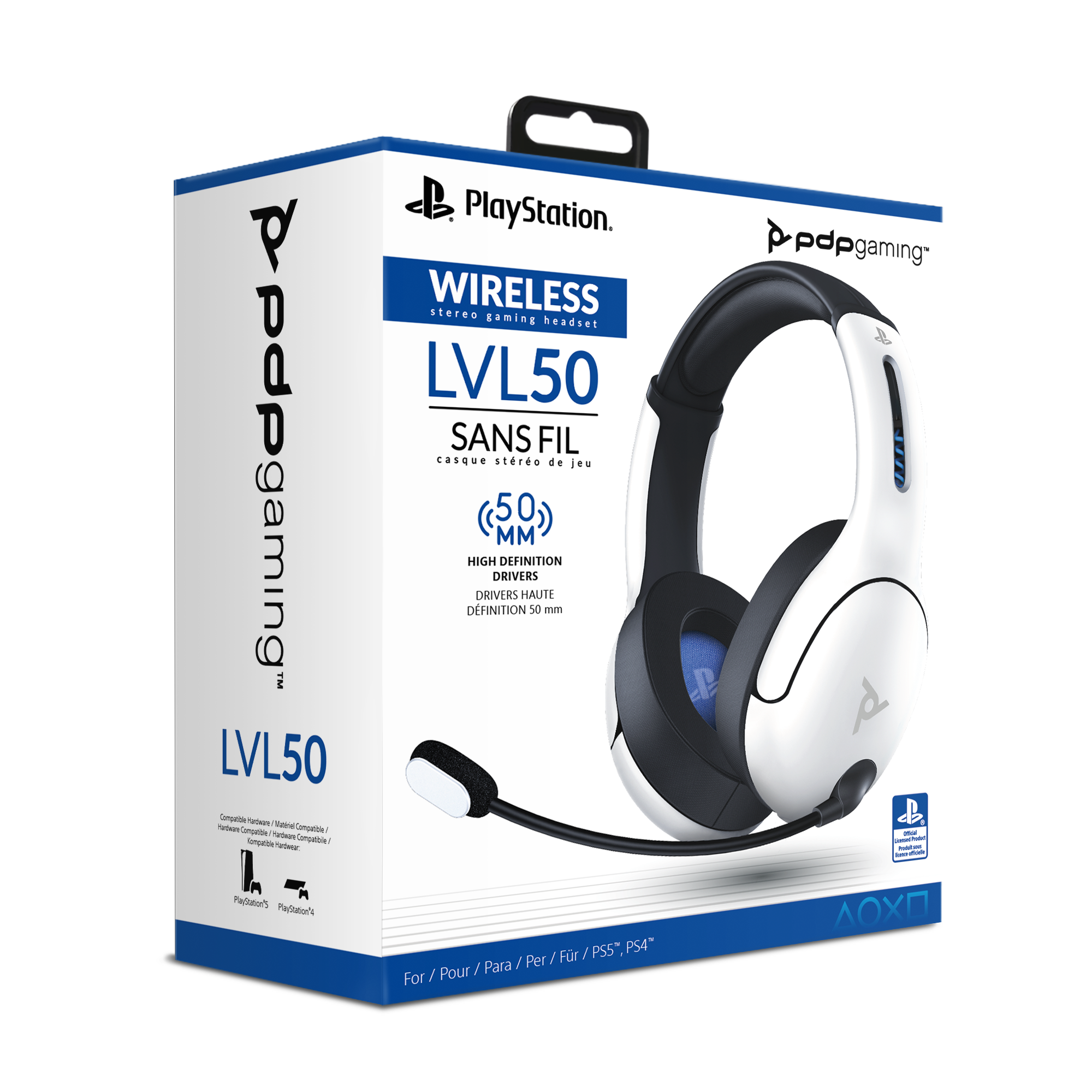 PDP Gaming LVL50 Wireless Stereo Headset for PS4 White