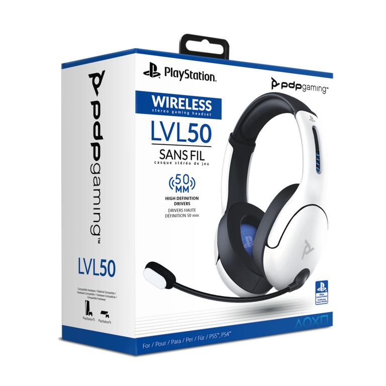 PDP Gaming LVL50 Wireless Stereo Headset PS4 White | PlayStation 4 | GameStop