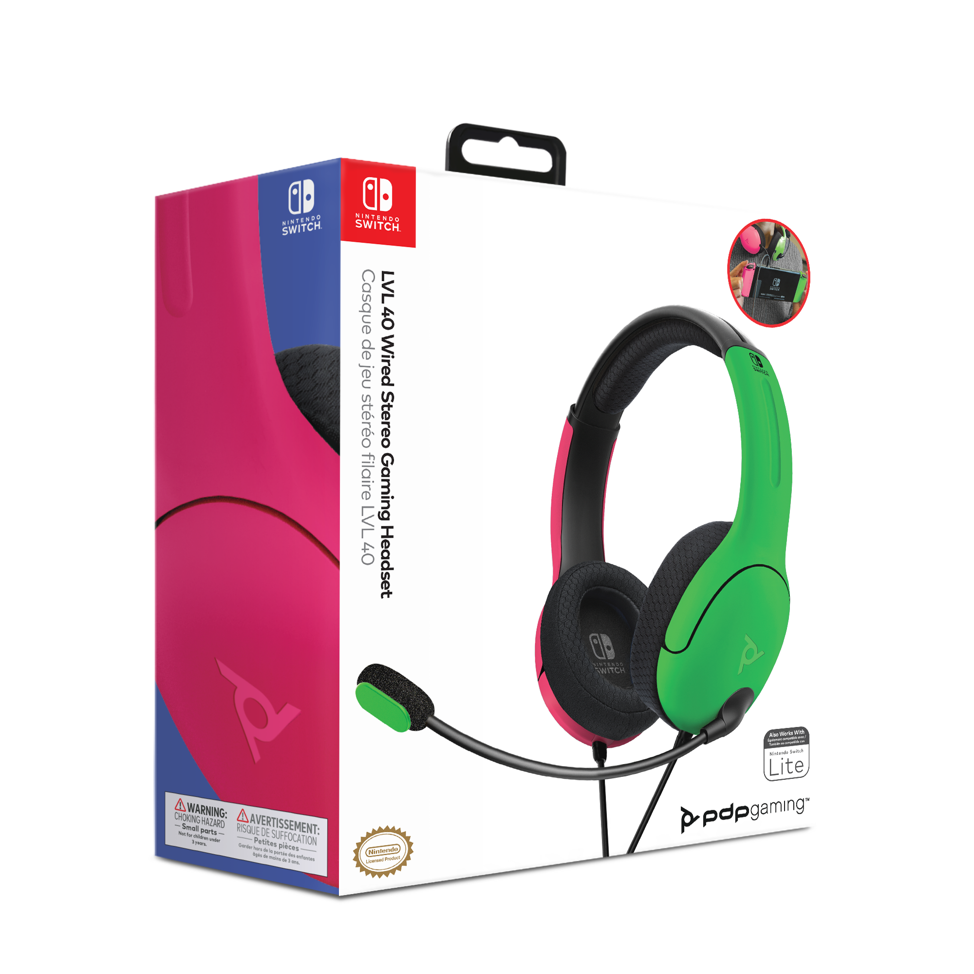 PDP Gaming LVL40 Wired Stereo Gaming Headset with Noise Cancelling  Microphone: Nintendo Switch - Blue & Green 