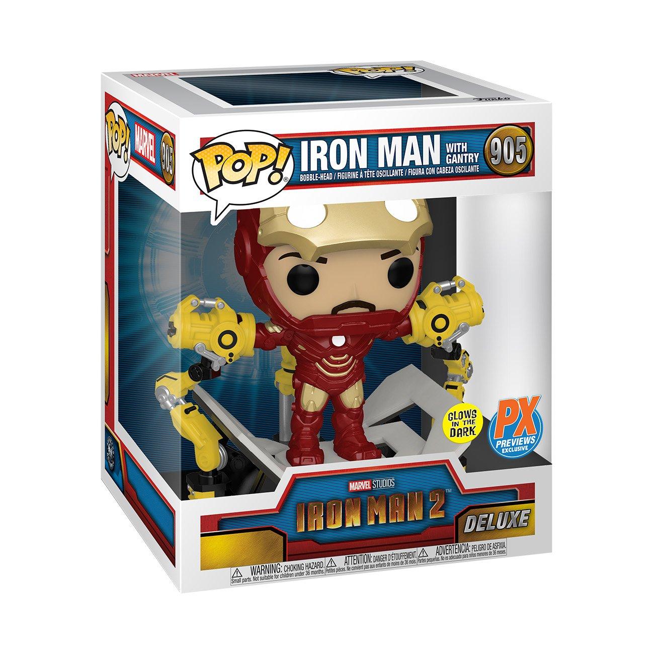 Funko Pop Deluxe Iron Man 2 Iron Man With Gantry 3 75 In Vinyl Figure Gamestop