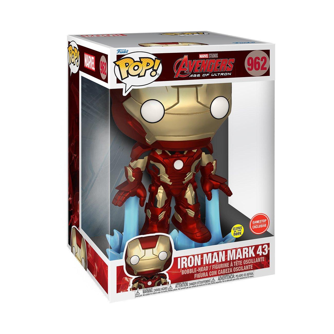 Funko Pop Jumbo Iron Man Glow In The Dark 10 In Vinyl Figure Gamestop Exclusive