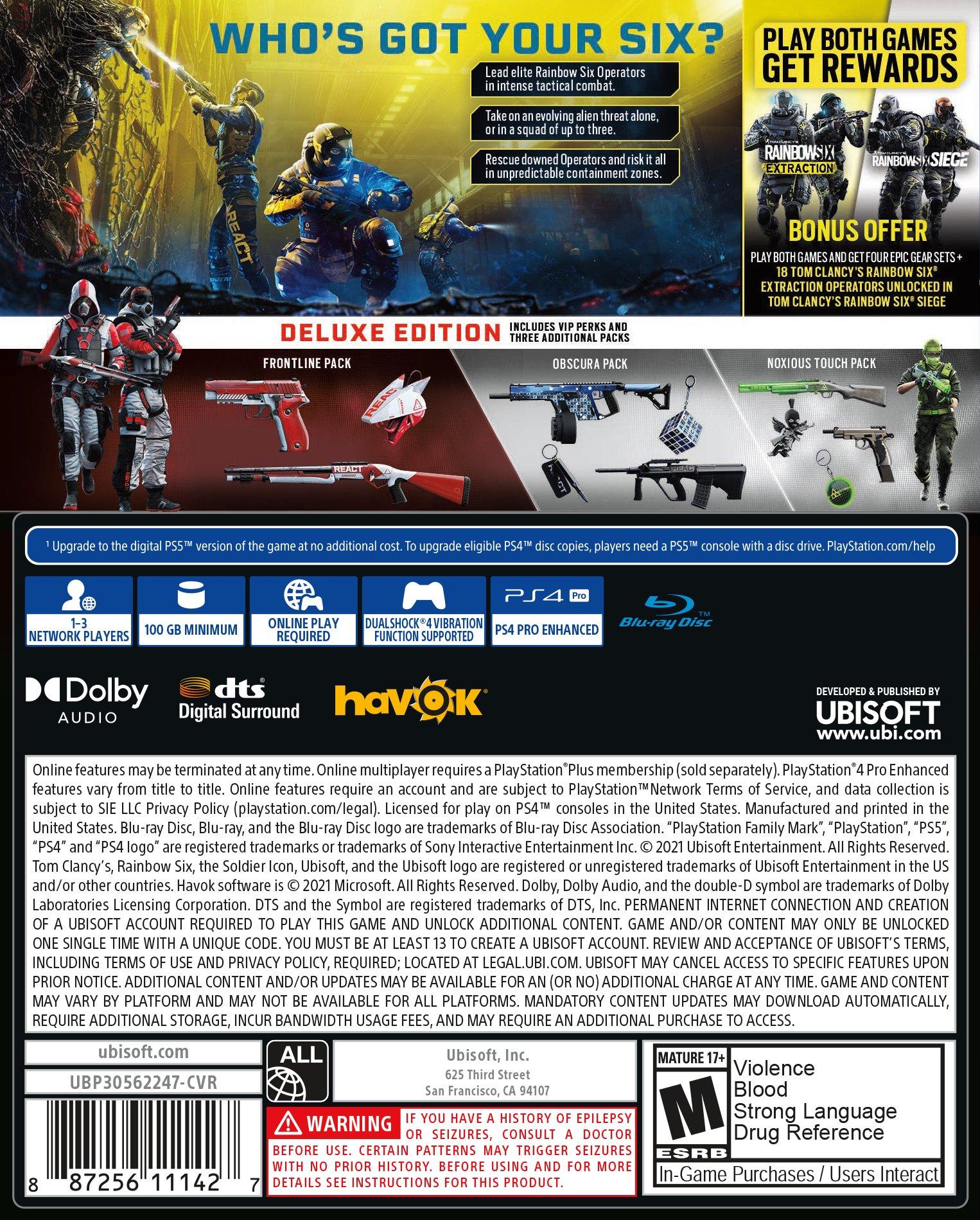 Tom Clancy's Rainbow Six Extraction Deluxe Edition GameStop Exclusive PlayStation 4