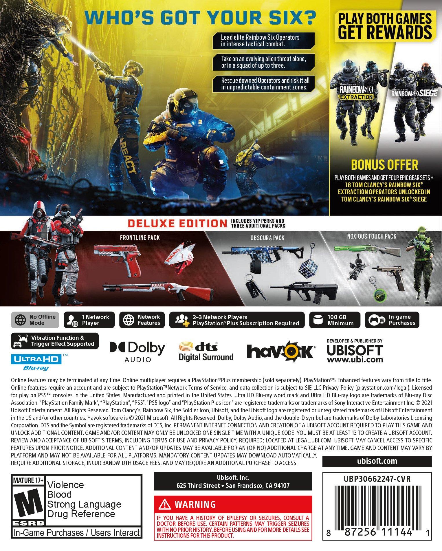 Trade In Tom Clancy\'s Rainbow Six: Extraction Deluxe - PlayStation 5 |  GameStop | PS5-Spiele