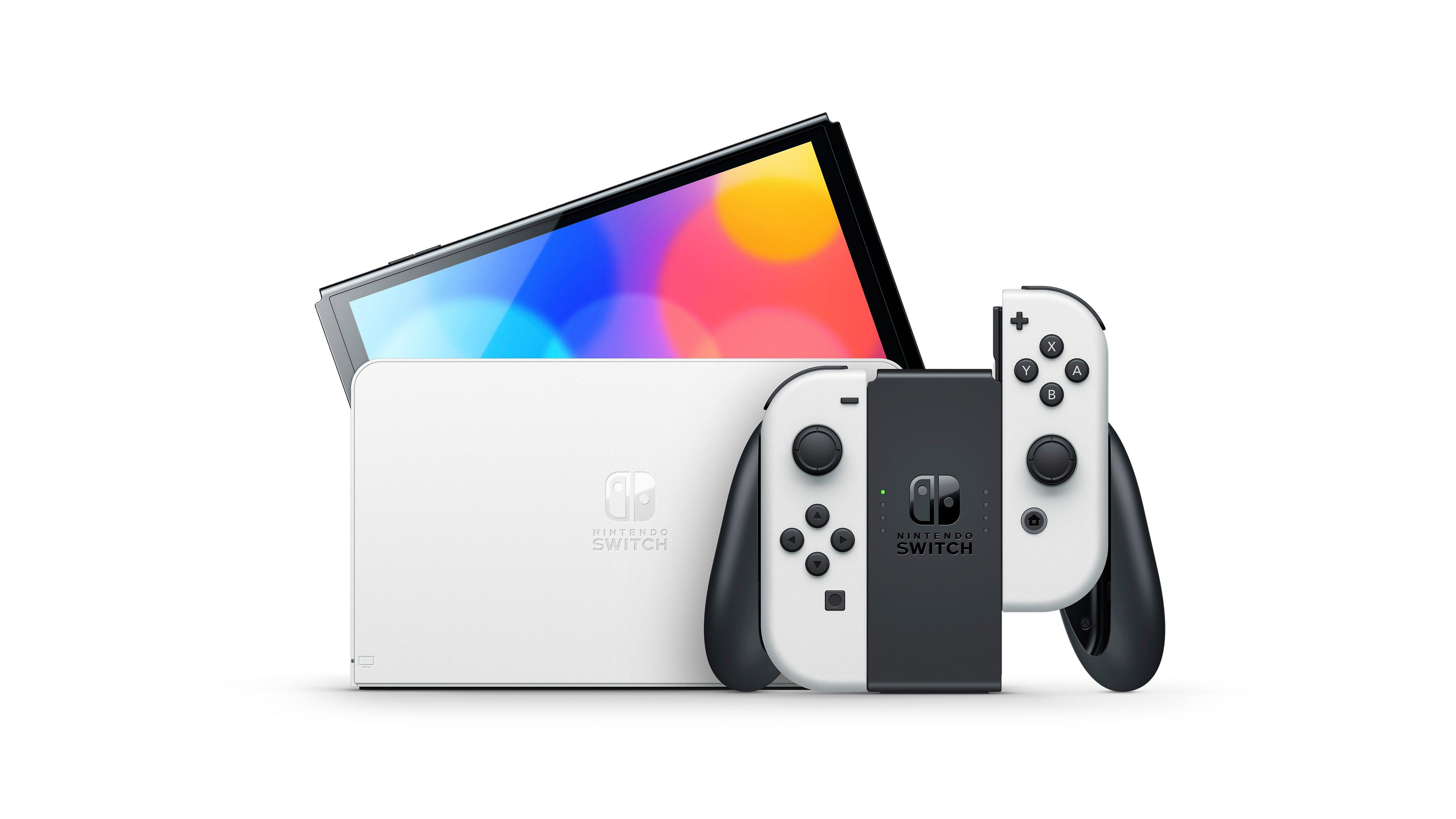 list item 2 of 5 Nintendo Switch OLED Console White Joy-Con