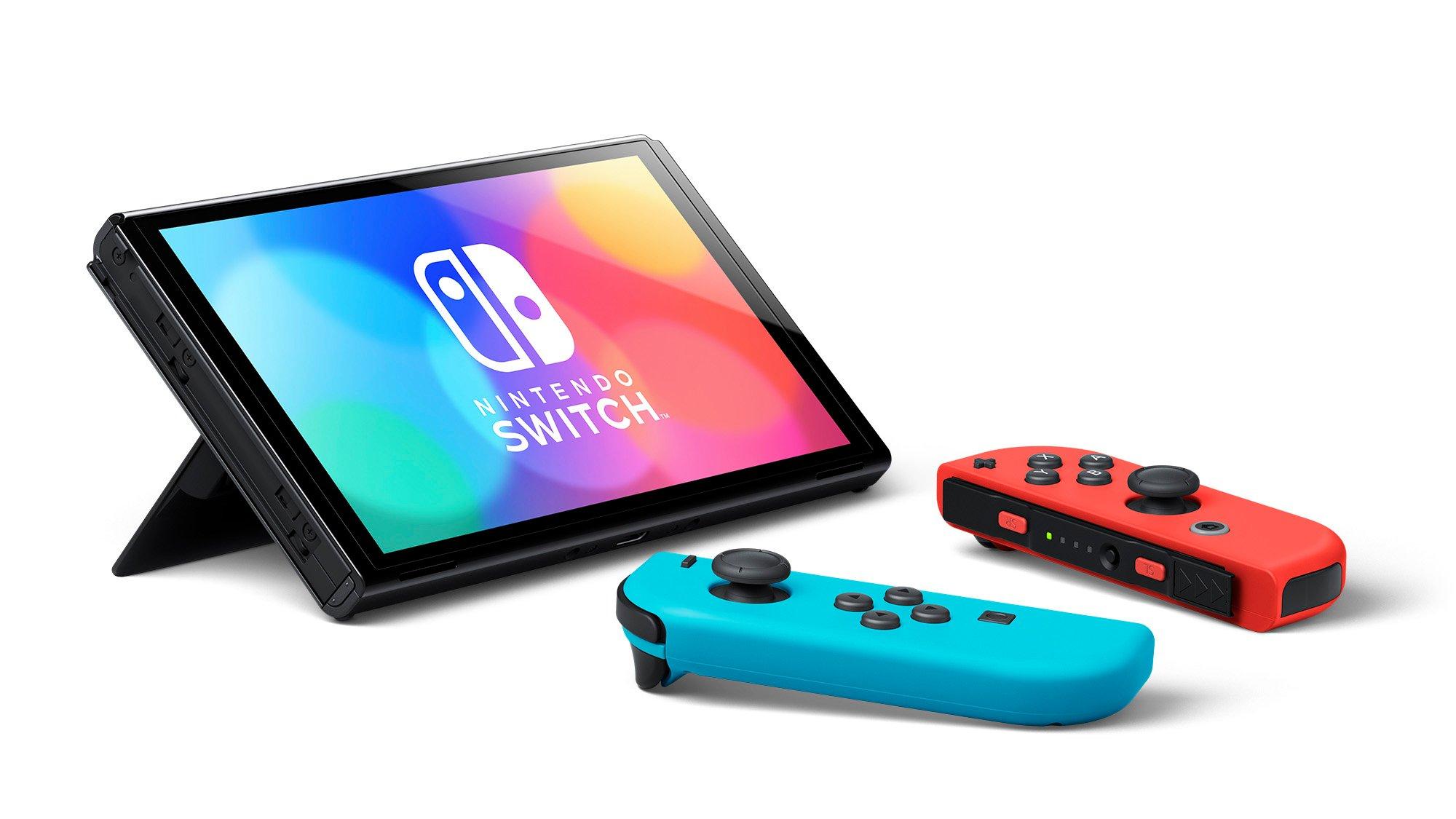 Nintendo Switch OLED with Blue and Red JoyCon