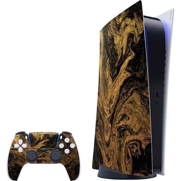 Gold and Black Marble Skin Bundle for PlayStation 5 Digital Edition ...