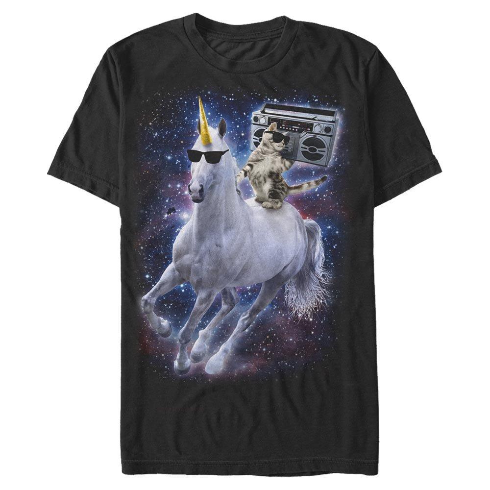 Galactic Cat Riding Unicorn Unisex T-Shirt