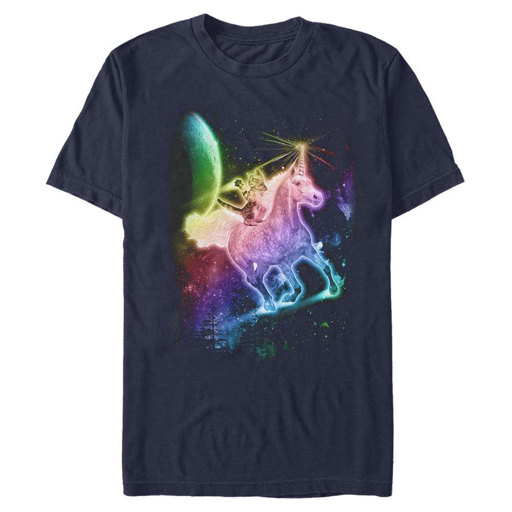 Galactic Rainbow Unicorn and Cat Unisex T-Shirt