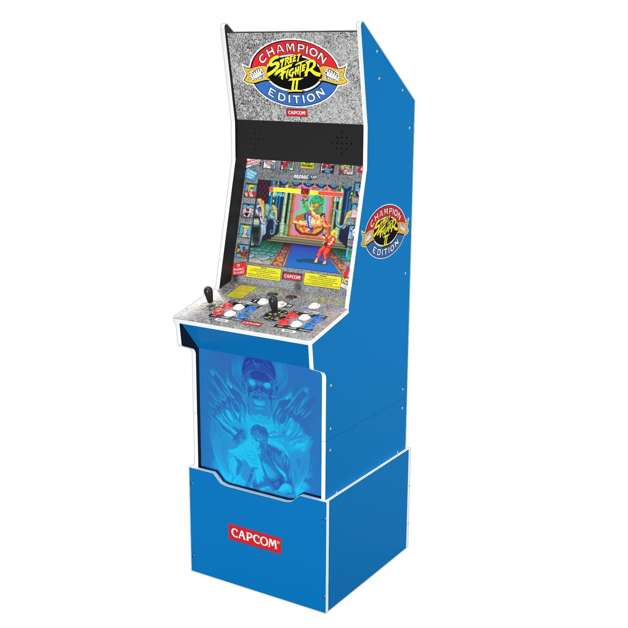 list item 2 of 8 Street Fighter II Champion Edition Big Blue Arcade Cabinet with Riser