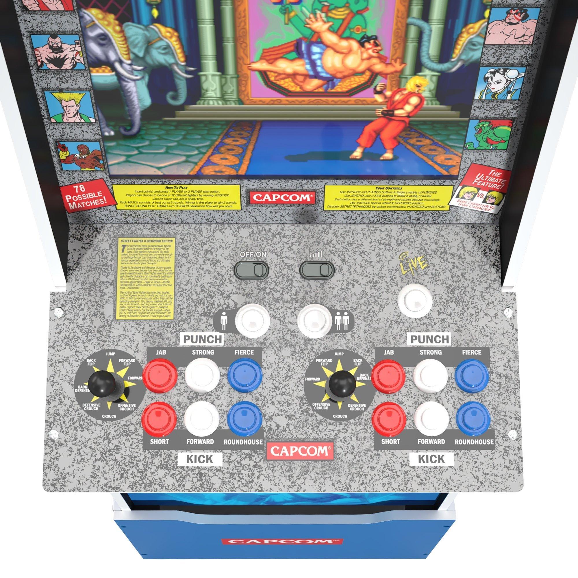 Street Fighter II Champion Edition Big Blue Arcade with Riser