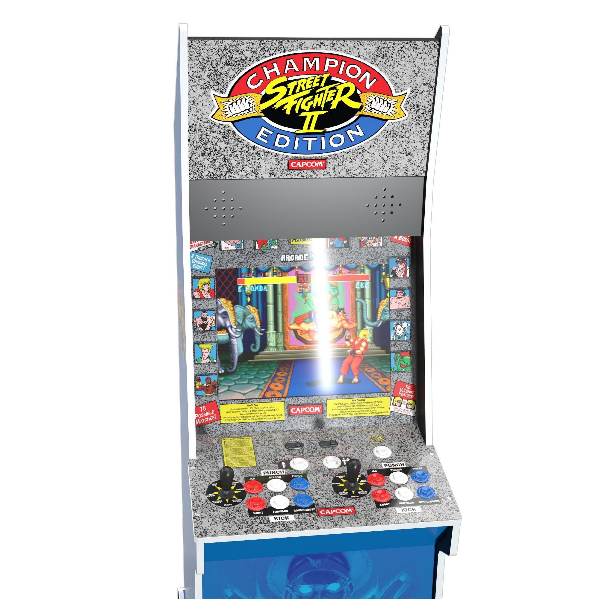 list item 7 of 8 Street Fighter II Champion Edition Big Blue Arcade Cabinet with Riser